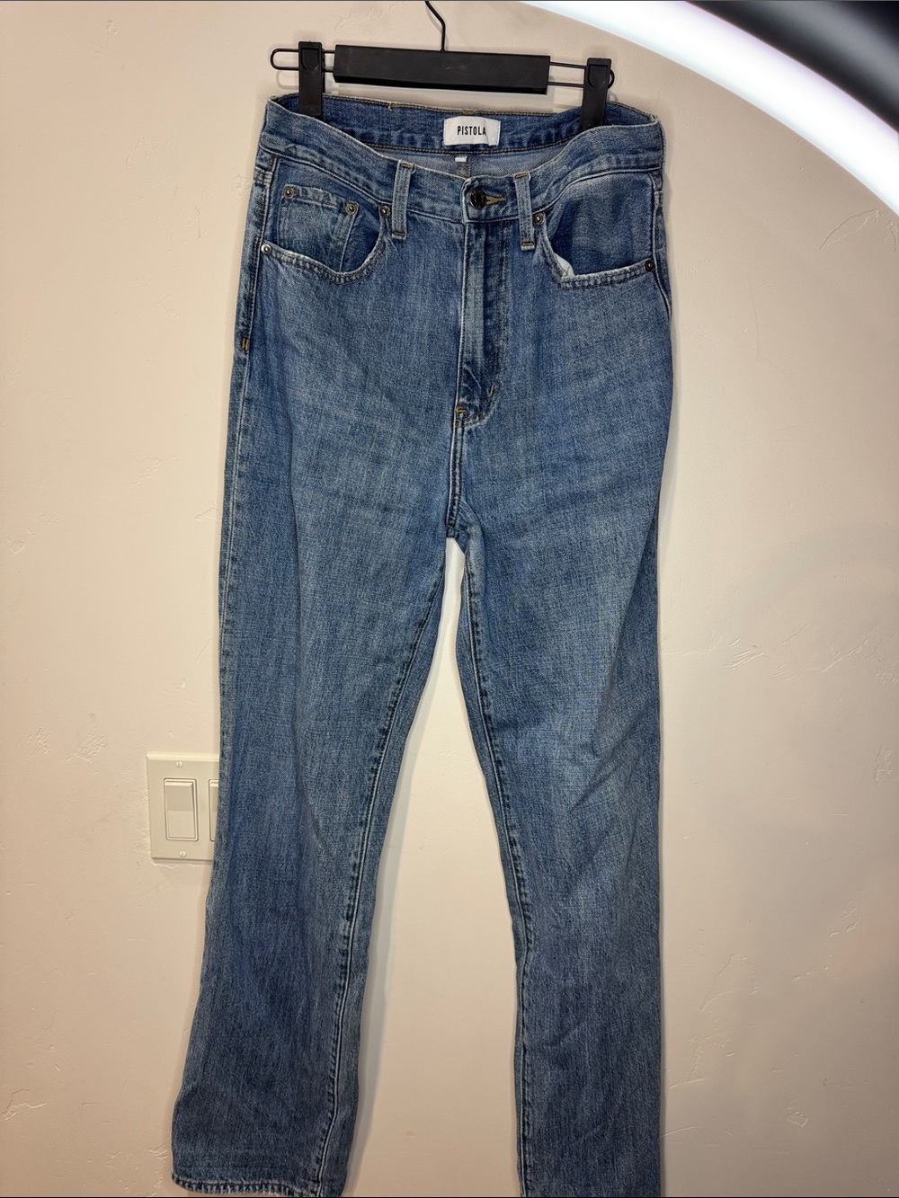 pistola Vintage Wash High-Rise Straight Jeans